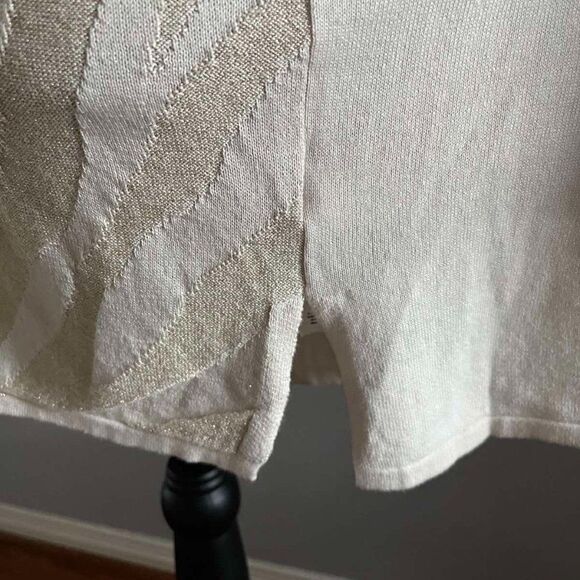 CHICO’S Sweater Chunky knit Sparkly Striped Top long sleeve size 3 - Picture 5 of 14